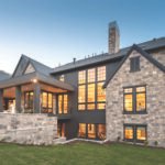 A-Series casement, picture and transom windows; Bright Brass hardware; Colonial grille pattern and Specified Equal Light grille pattern
Black exteriors, Black painted interiors; VeriLock sensors included, but not visible in photography
Country Manor home style
Alpine, Utah
Builder: Raykon Construction
Keywords: mixed materials, stone, siding, blue sky, indoor/outdoor